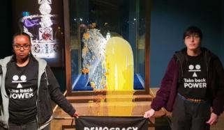 Tower of London shuts down after protestors throw food on Crown Jewels display 