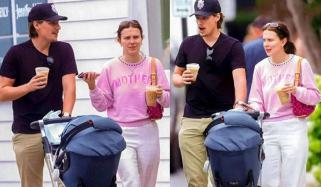 Millie Bobby Brown hides daughter under coat during walk with Jake in NYC