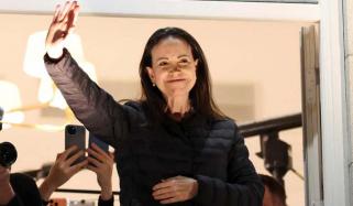 Machado makes first public appearance in 11 months after Nobel Peace Prize win