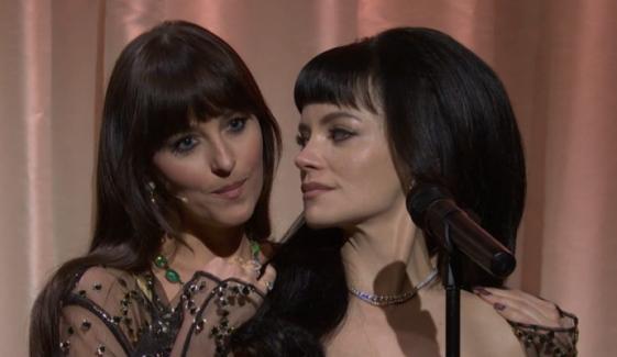 Dakota Johnson surprises fans with 'SNL' appearance alongside Lily Allen