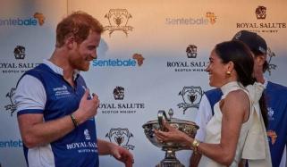 Meghan Markle cheers Prince Harry as he competes in World Snow Polo Championship