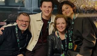 Zendaya beams with Tom Holland and his parents in rare family snap 