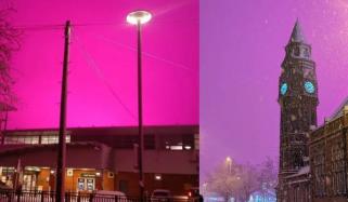 What caused unusual pink sky over Birmingham?
