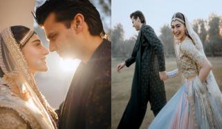 Hina Afridi, Taimoor Akbar shares jaw-dropping mehndi photoshoot images