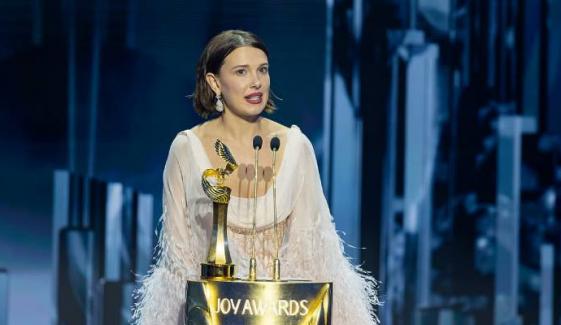 Millie Bobby lights up as she wins Personality of the Year at Joy Awards