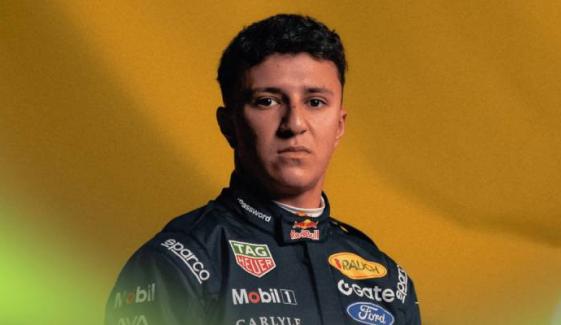 Red Bull's Isack Hadjar crashes in wet F1 pre-season test in Barcelona