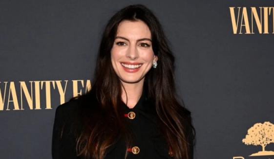Anne Hathaway pokes fun at her own film while announcing Netflix debut