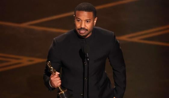Michael B. Jordan delivers powerful speech as he accepts first Oscar for 'Sinners'