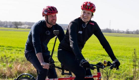 Prince William rides with Greg James on tandem bike, teases 'he's hallucinating'