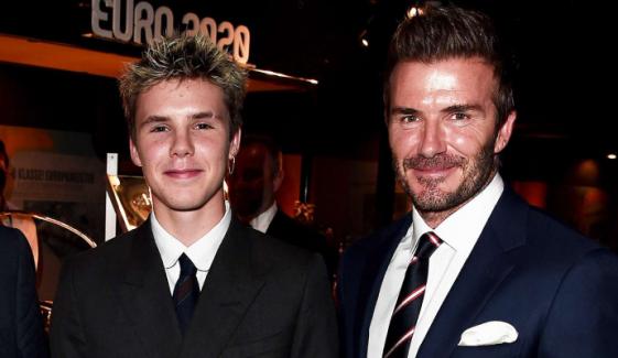 Cruz Beckham cheers on dad David ahead of Inter Miami’s historic stadium debut