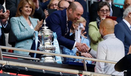 Prince William shares sweet moment with Pep Guardiola after Man City's FA win