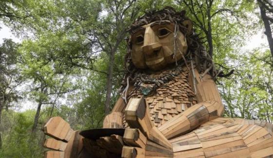 Pease Park Troll sculpture ‘Malin’ burns down, arson investigation underway