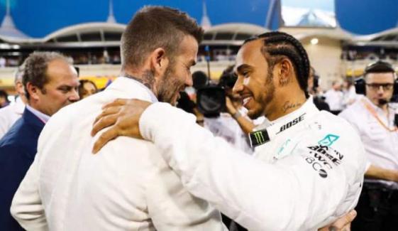 David Beckham hails Lewis Hamilton ‘a winner’ after Ferrari debut victory