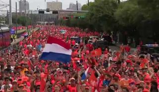 Netherlands and Sweden fans march to Houston stadium ahead of World Cup clash 