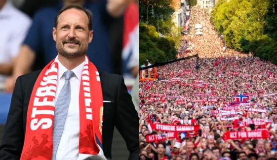 Norway's Crown Prince surprises football team with special welcome, leaving fans amazed 