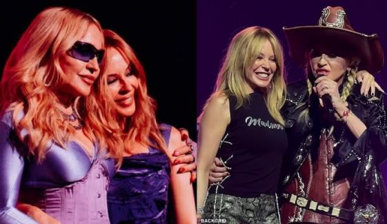 Madonna turns up the heat as Kylie Minogue crashes Amsterdam gig in epic surprise 