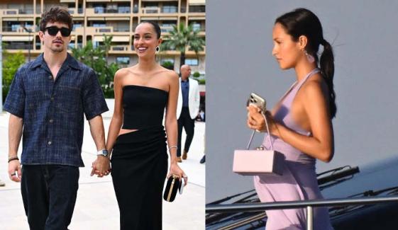 Charles Leclerc wife Alexandra flaunts baby bump in lavender dress, internet reacts