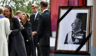 Queen Sonja joins King Haakon VIII at sombre memorial service for late King Harald V