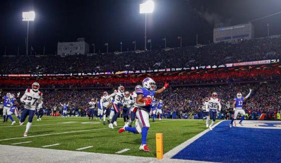 Bills’ new Highmark Stadium era begins with fireworks, big win over Lions