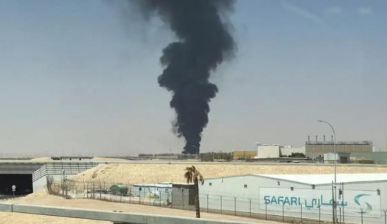 Plumes of smoke visible near Riyadh airport following overnight air raid warning