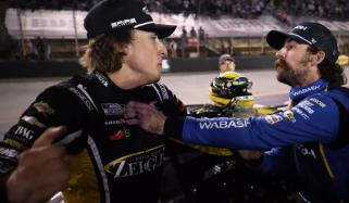 Carson Hocevar punches Ryan Blaney after stealing lead at Bristol night race 