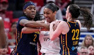 A’ja Wilson explodes at courtside fan in heated Aces loss to Fever