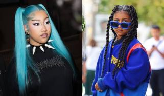 Everything about North West's fake piercings, long blue hair and cyberpunk fashion