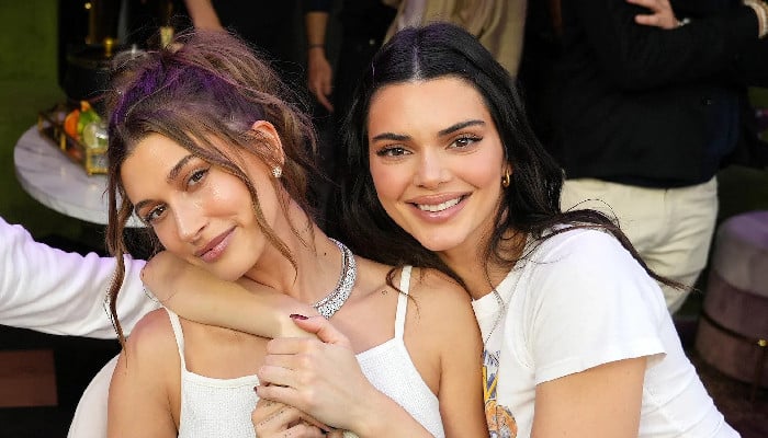Hailey Bieber, Kendall Jenner coordinate in striking black fits for girls’ night out: See