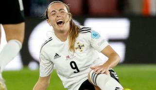 Simone Magill proves mums can play: Northern Ireland captain back training with baby Skye