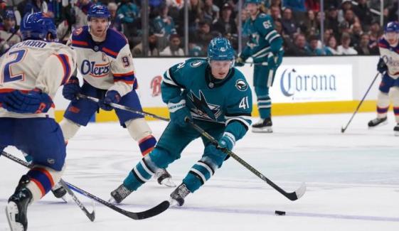 Sharks’ Stenberg makes history: First NHL goal against Boston Bruins
