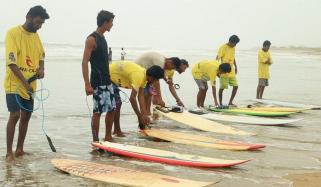 Surfing At Karachi Seaview