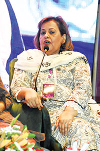 نورالہٰدی شاہ چوتھی ویمن کانفرنس میں خیالات کا اظہارکرتے ہوئے