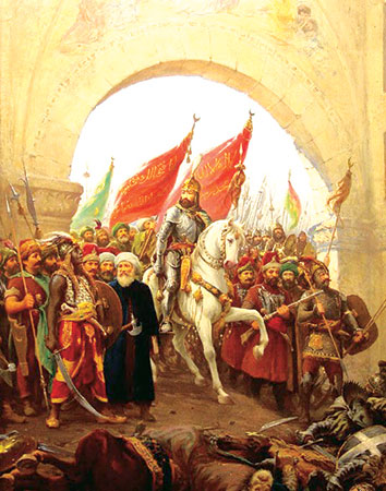 21 سالہ سلطان محمّد فاتح کے قسطنطنیہ میں داخلے کی منظرکشی