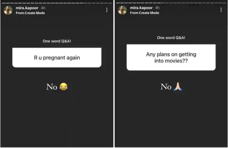Mira Rajput responds to third pregnancy inquiries by a fan