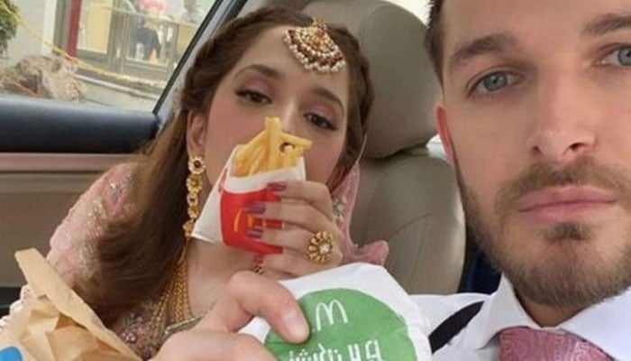 Naimal Khawar's sister enjoys drive-thru McDonald's in wedding dress after Rukhsati