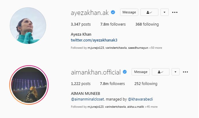 Ayeza Khan enters the list of most-followed celebrities on Instagram