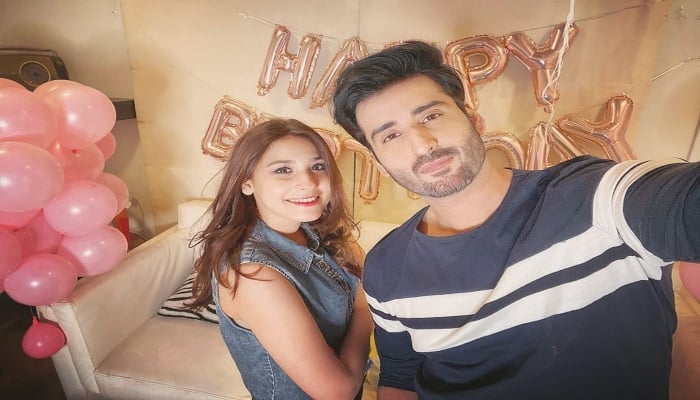 Agha Ali throws surprise birthday party for wife Hina Altaf