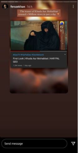 Feroze Khan breaks records with Geo Tv's 'Khuda Aur Muhabbat 3' teaser