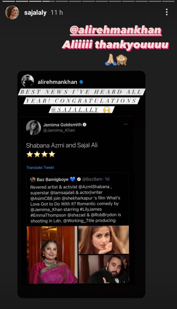 Celebrities lauds Sajal Ali for marking her achievement with the Hollywood project