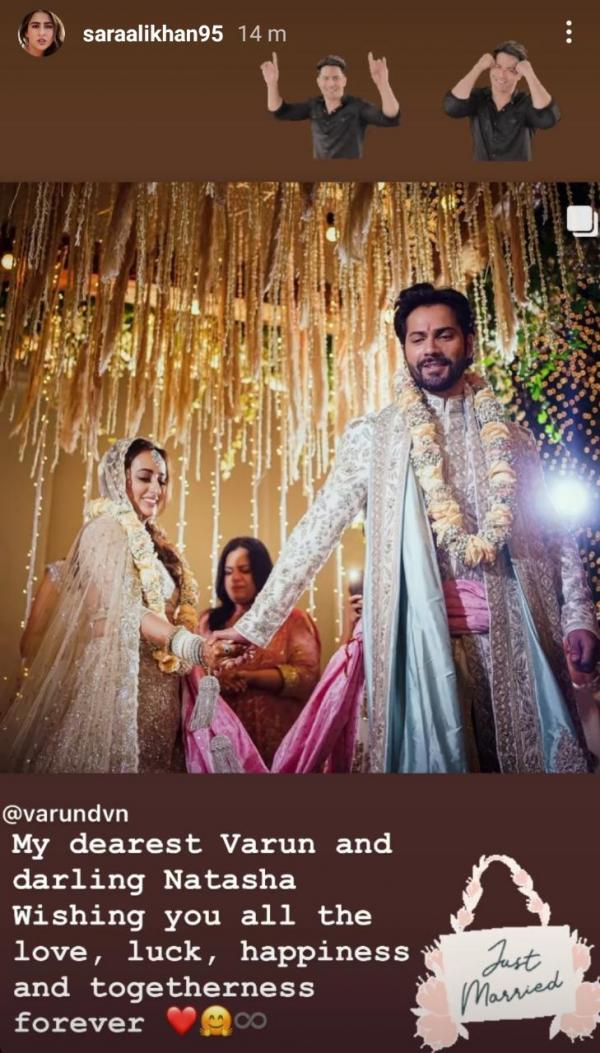 Bollywood stars pours wishes for newlyweds Varun Dhawan & Natasha Dalal