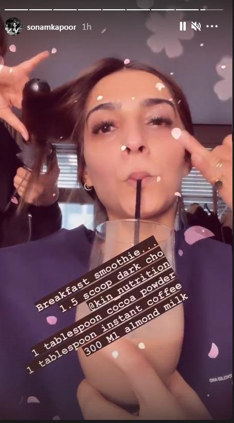 Sonam Kapoor shares her breakfast smoothie recipe from sets of film ‘Blind’