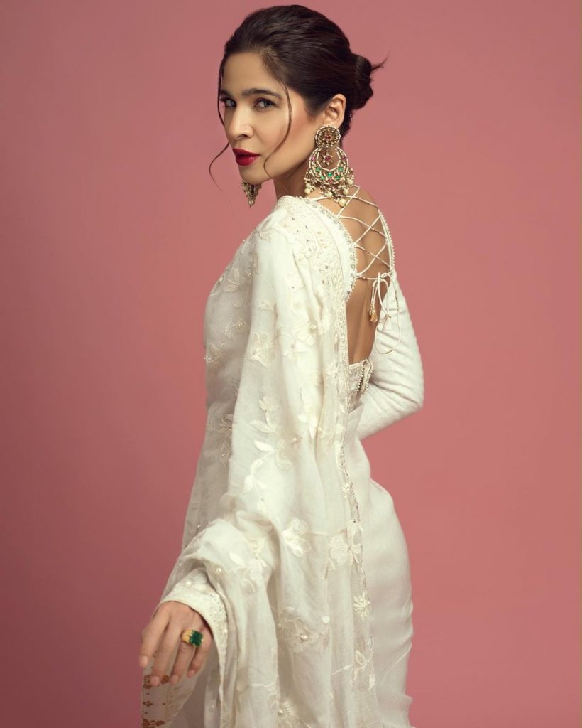 Ayesha Omar drops stunning white saree looks on Instagram