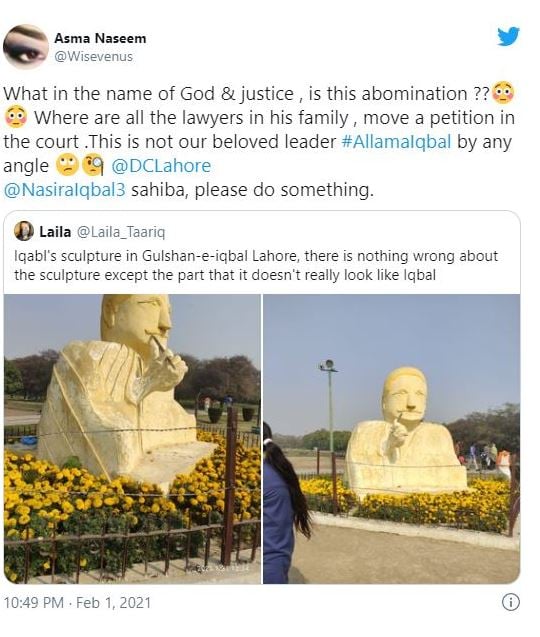 Pakistanis react to New Sculpture of Allama Iqbal in Lahore