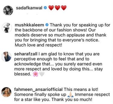Pakistani models praises Imran Ashraf for appreciating their efforts