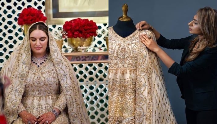 Designer Wardha Saleem shares details about Bakhtawar Bhutto's bridal dress