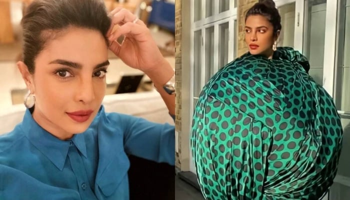 Priyanka Chopra-Jonas reacts with laughing as netizens shares memes on her puffy green dress