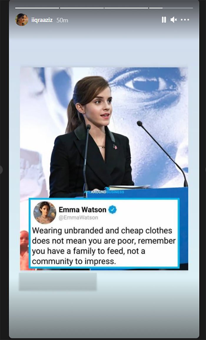 Iqra Aziz wins hearts as she shares inspirational words said by Emma Watson