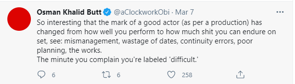 Osman Khalid Butt not happy with Pakistani definition of a 'good actor'