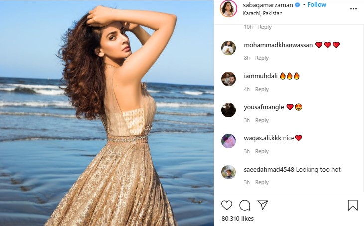 Saba Qamar’s latest glamorous beach snaps receives mixed reaction on the internet