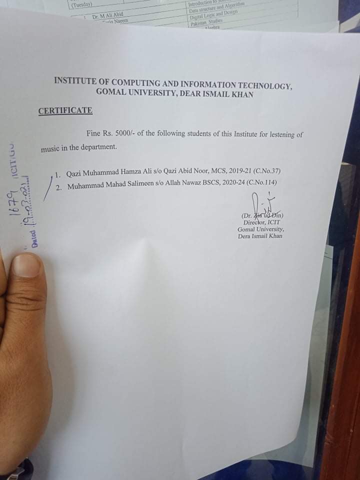 KPK’s Gomal university fines students for listening to music